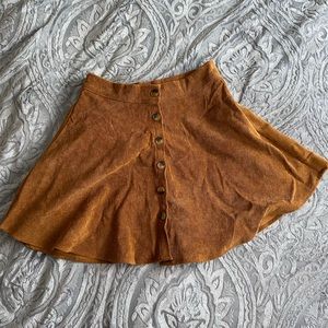 Women’s brown corduroy flare skirt